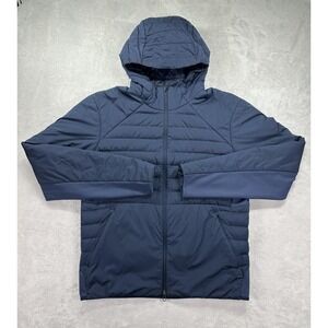 Lululemon Jacket Mens Large Navy Blue Hooded PrimaLoft Goose Down For It All